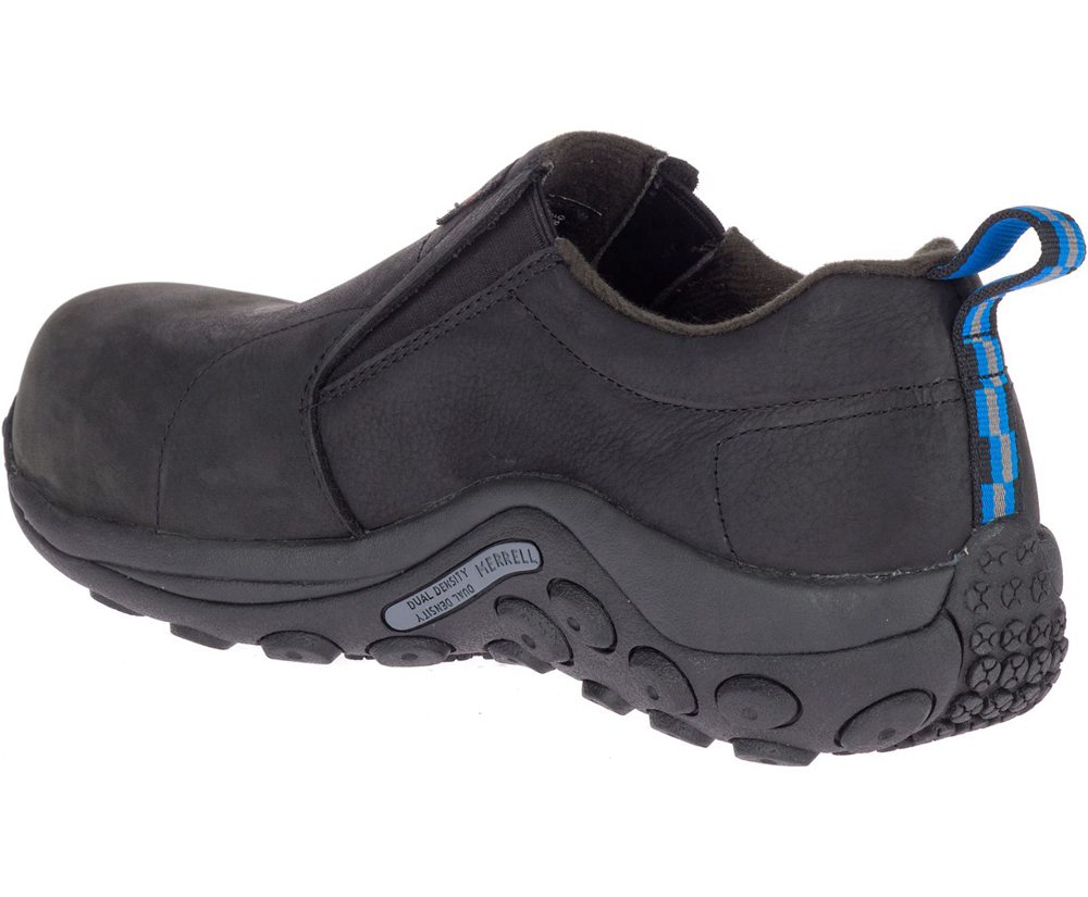 Zapatos De Seguridad Hombre - Merrell Jungle Moc Cuero Comp Toe Wide Width - Negras - FCDQ-72648